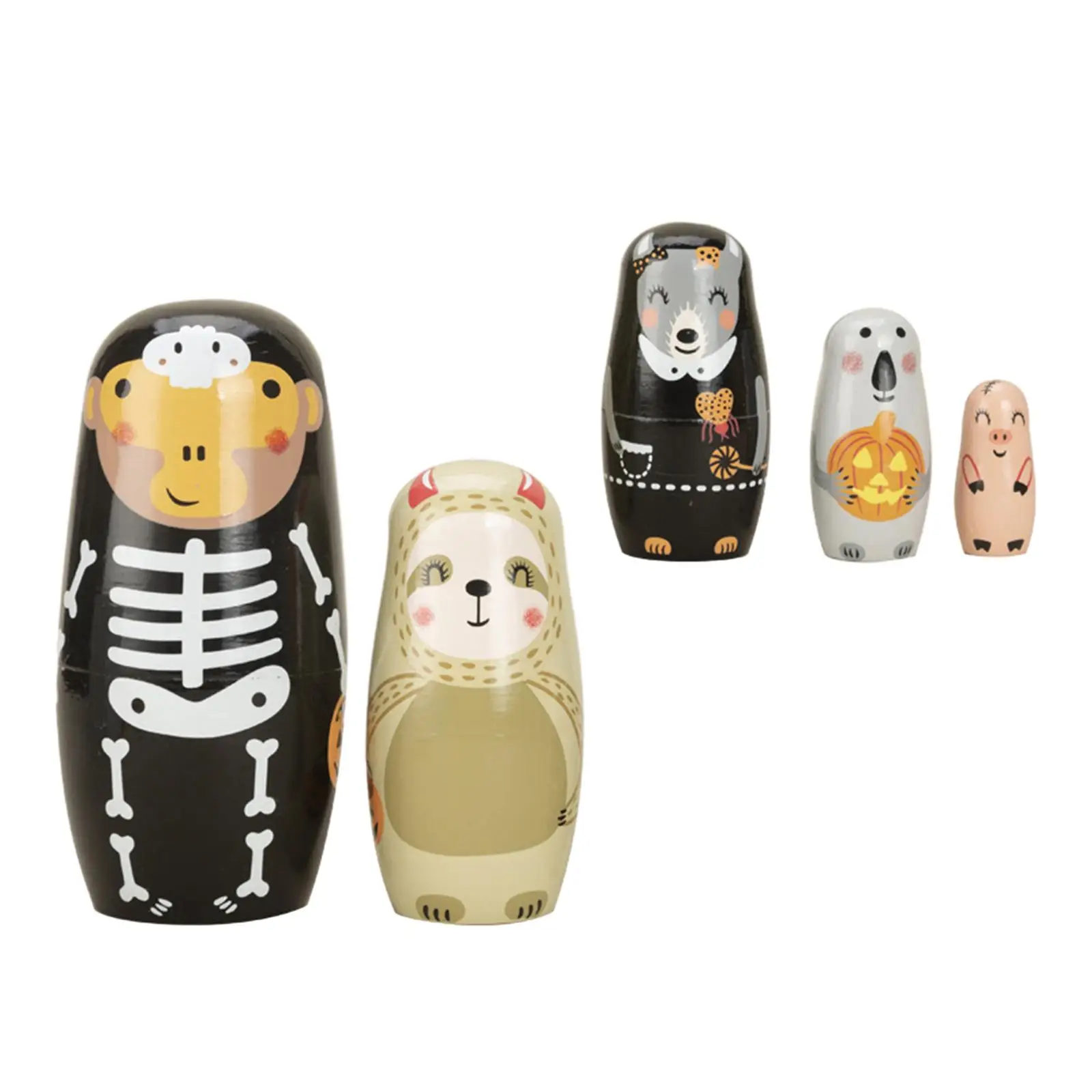 5 Pieces Nesting Doll Traditional Stackable for Birthday Gift Easter Home