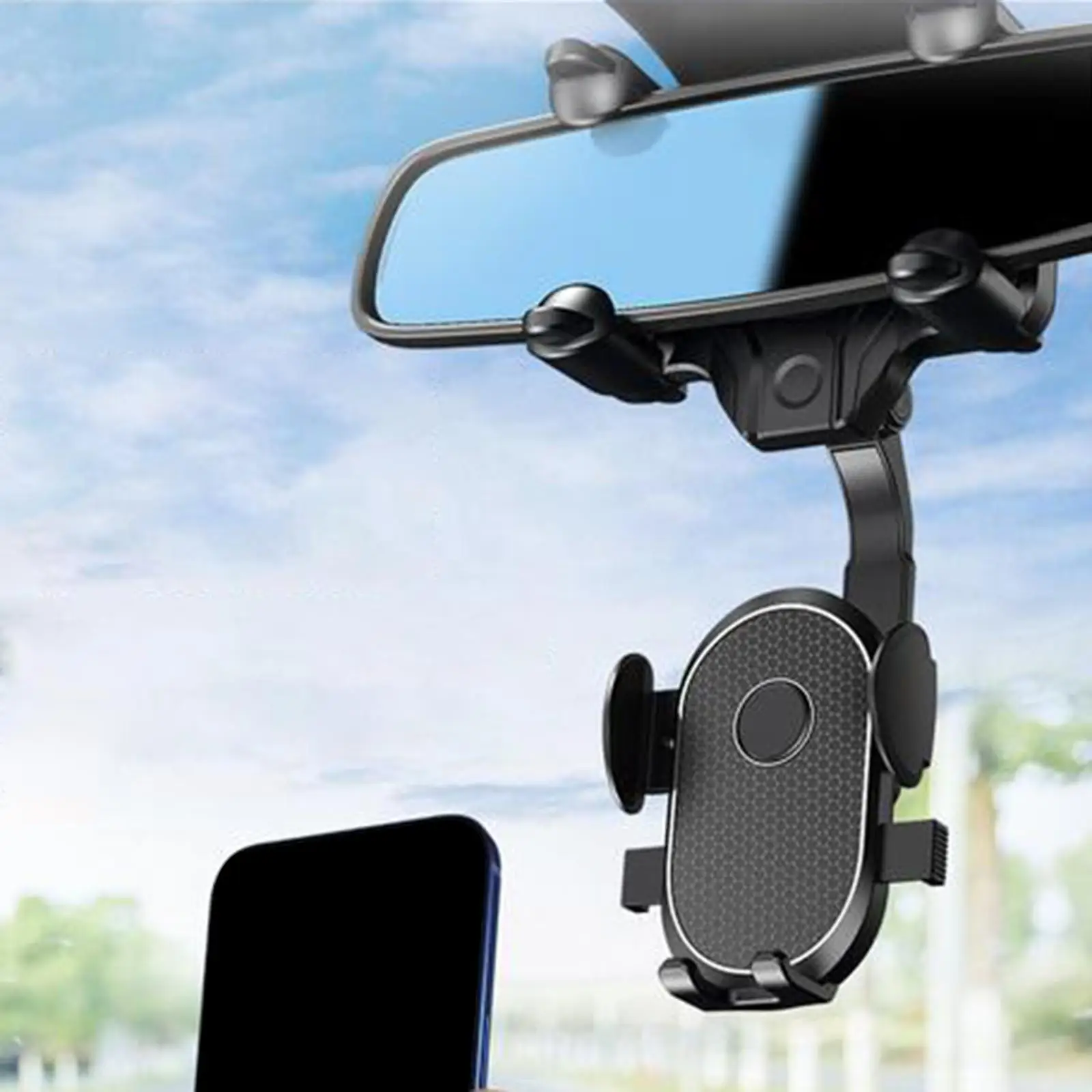 Car Rearview , Fits 4.5-7inch Screens Devices Car PhHolder, Navigation Stand, Fits for All  Car