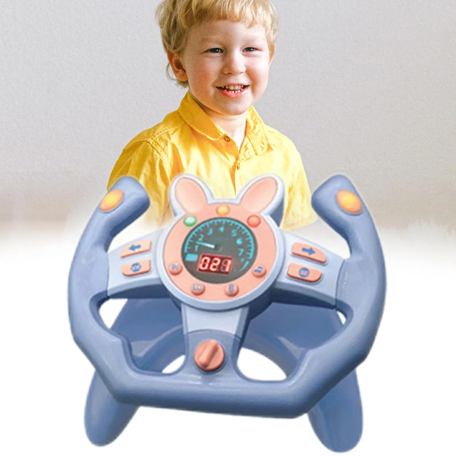 Simulated Steering Wheel Car Driving Toy Traffic Knowledge Early Education W/Light Music Funny Gifts Educational Sounding Toy