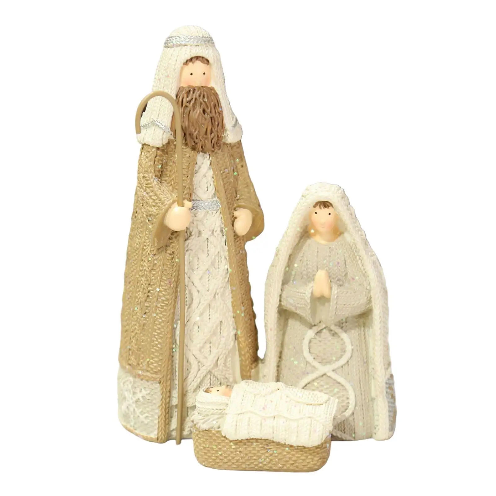 Holy Family Figurine Nativity Scene Christmas Decorative Resin Statue Artwork for Decor