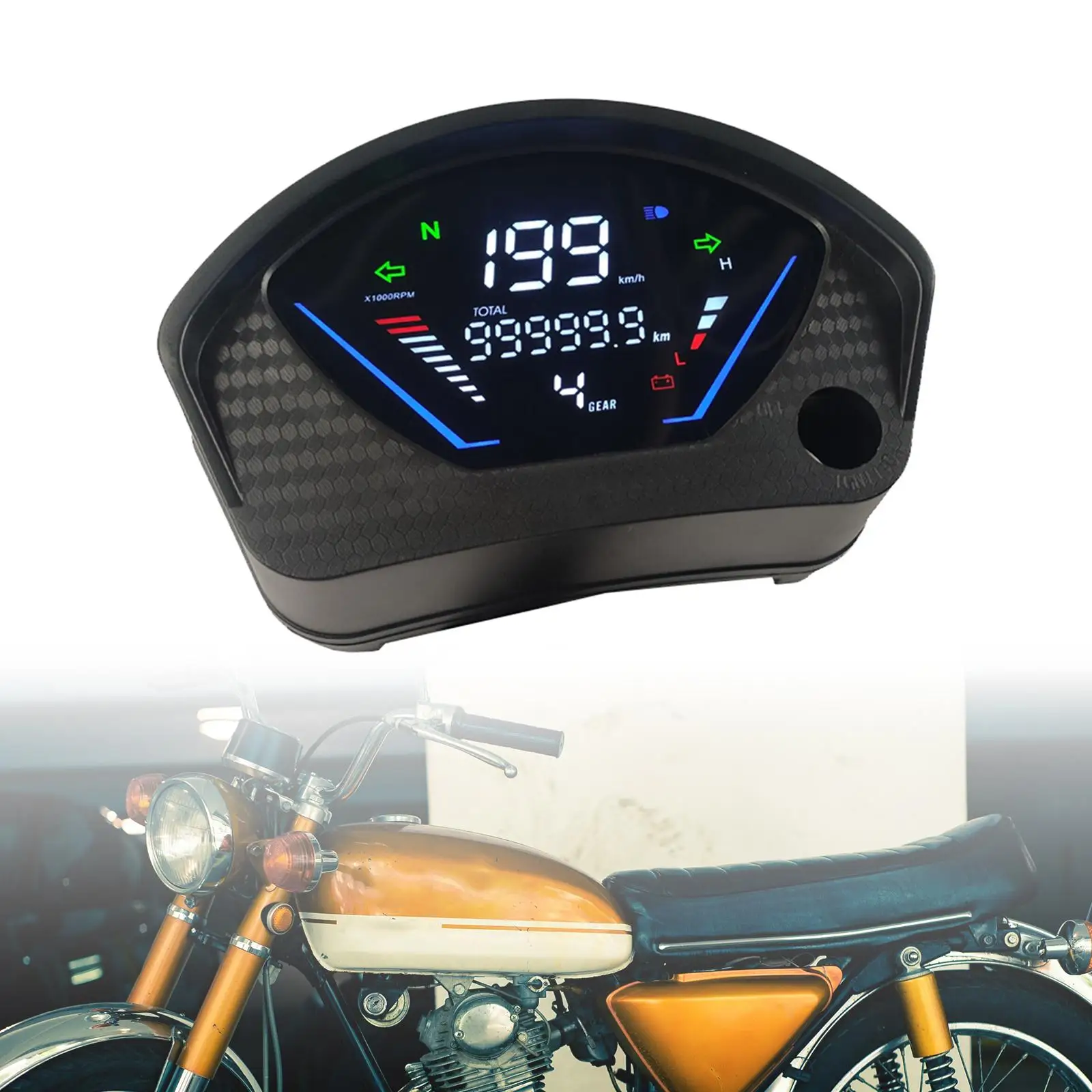 Motorcycle Digital Speedometer Gauge Versatile Dashboard for JL70 JH70 Accessory
