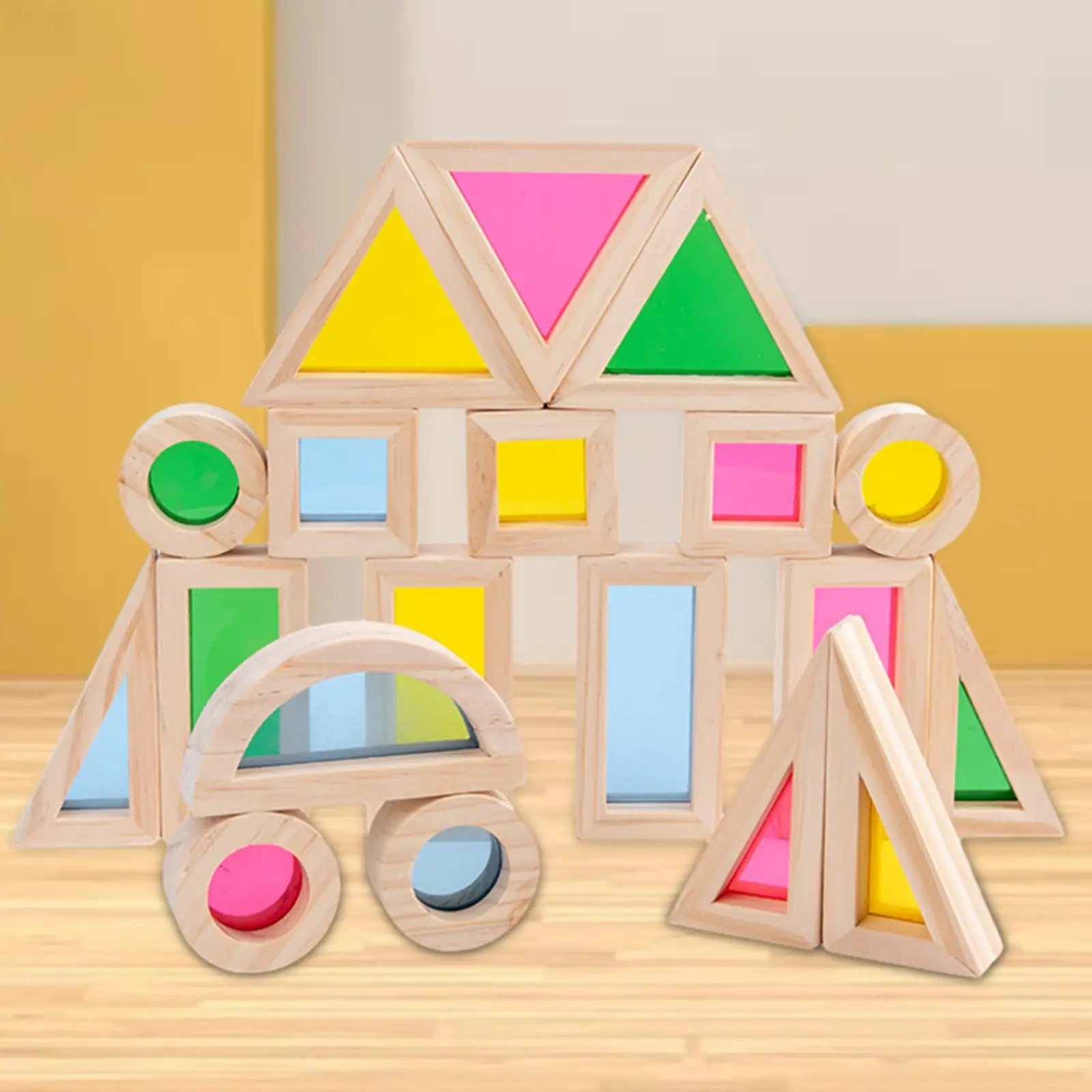 24Pcs Building Blocks Toddlers Developmental Toys Fine Motor Skills Boys Girls Ages 3 Years + Preschool Geometry Sensory Toy