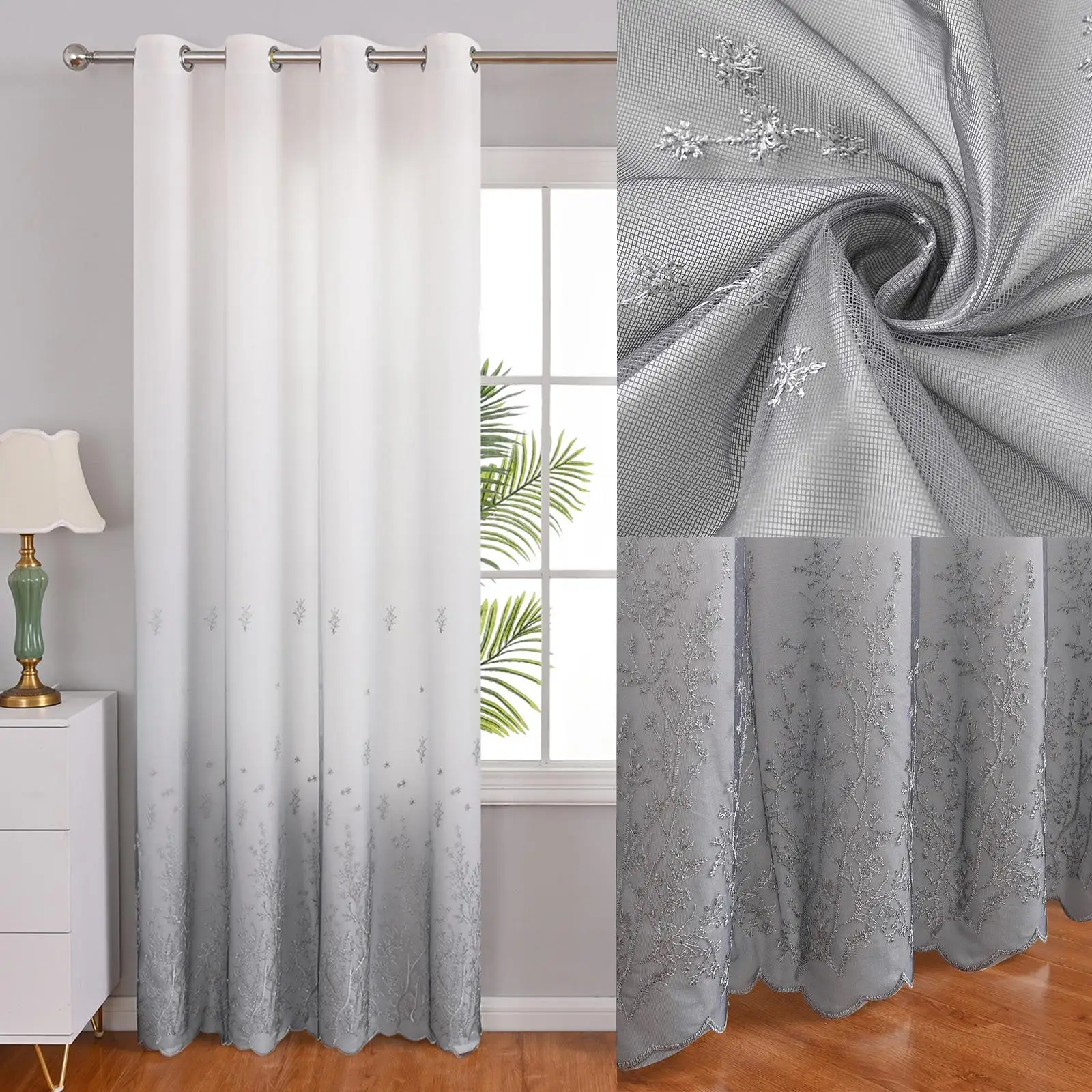 2 Pieces Grommet Curtain Window Treatment Blackout Curtains for Bedroom Home