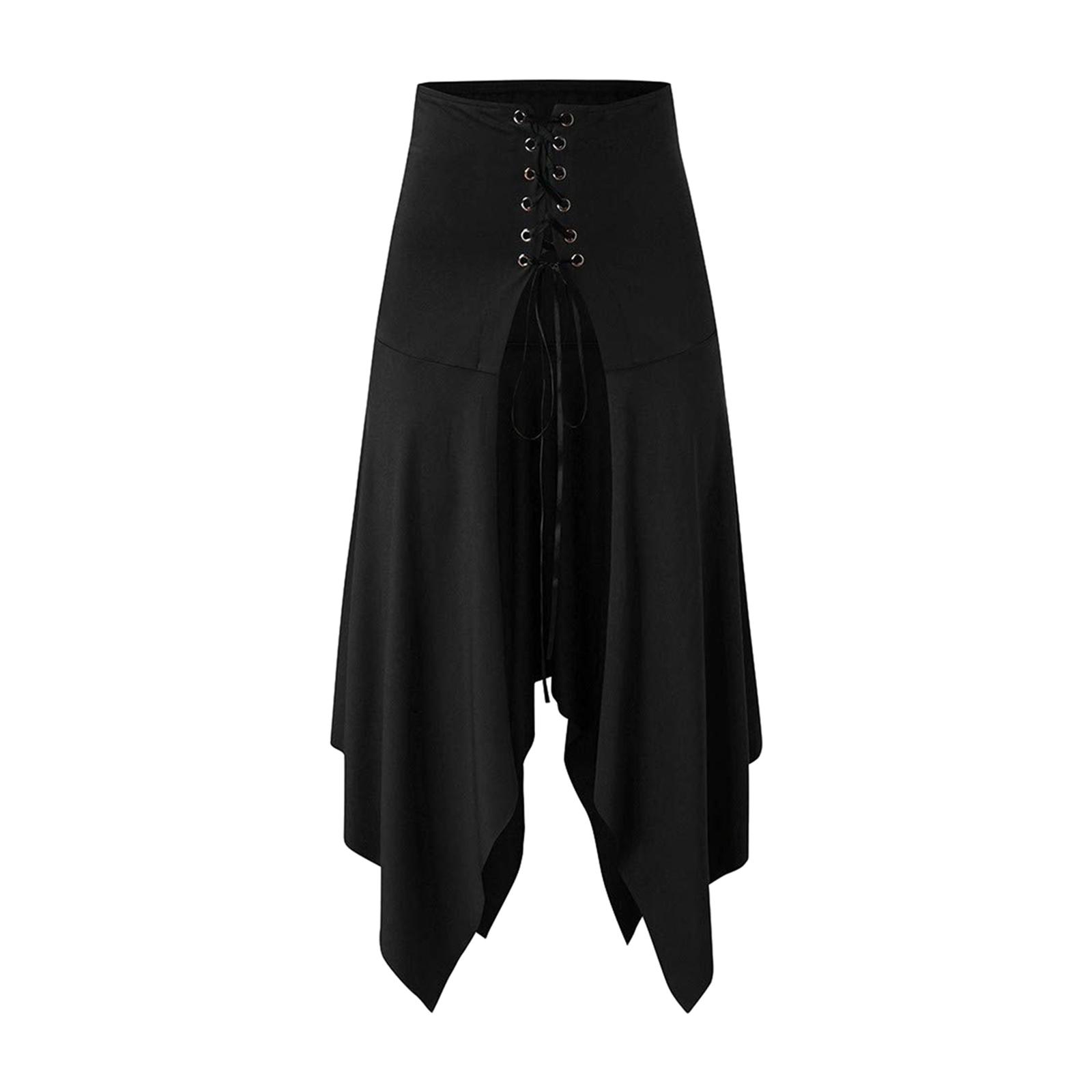 Women Halloween Skirt Steampunk High Waist Skirt for Holiday Party Carnival