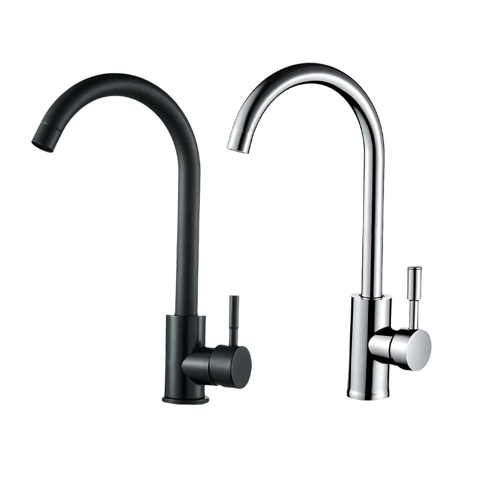 Cold Water Faucets Deck Mounted 360° Rotatable Single Handle Kitchen Sink Taps for Home Improvement Household Garden Hotel