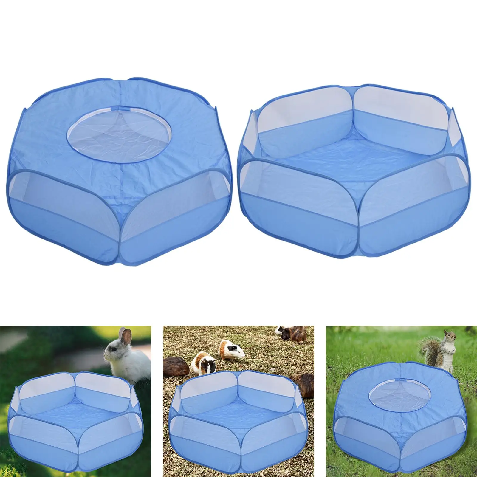 Folding Animal Playpen Anti Escape Playground Cage Tent Breathable Transparent for Hamster Bunny Hedgehogs Guinea Pig Ferret