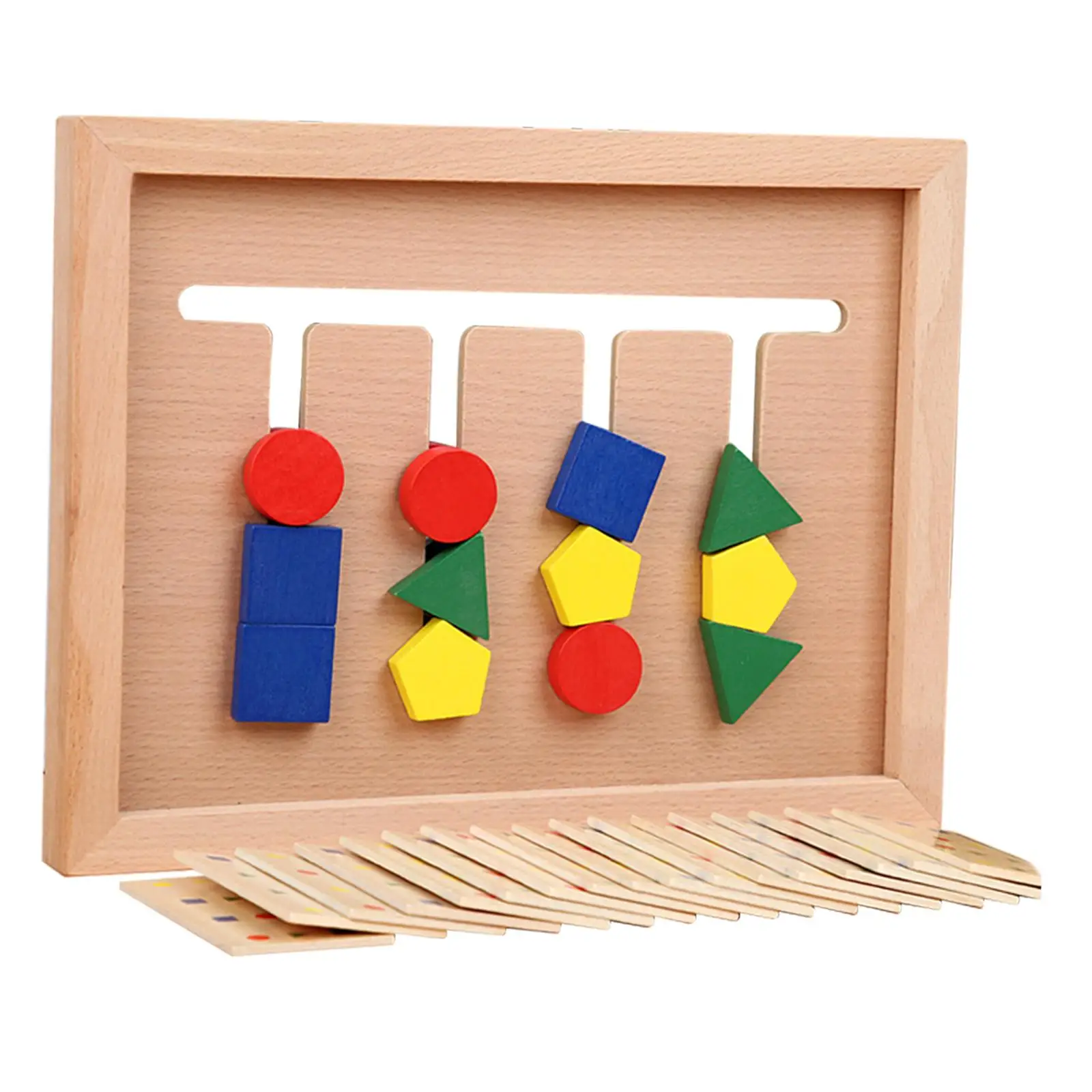 Slide Puzzle Toys Montessori Hand Eye Coordination Teaching Aids Puzzle Board Game Four Colors Matching Toy for Home Bedroom