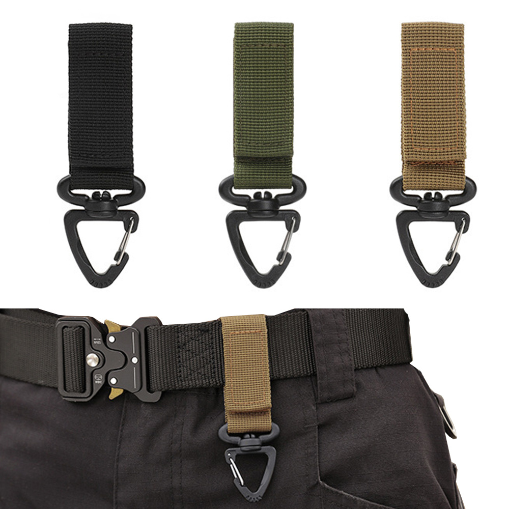 Outdoor Nylon Molle Taktische Rucksack Karabiner Schlüssel Haken Gurtband Schnalle System Gürtel Schnalle Hängen Camping Klettern Zubehör – Detail 1