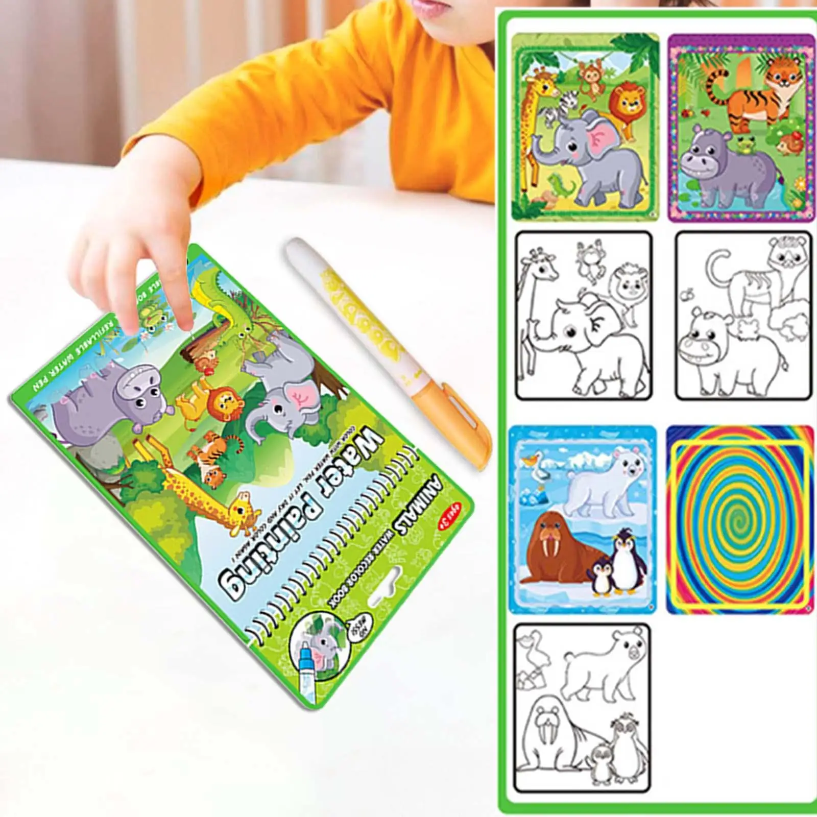 Painting Books Reusable Colouring Book with Pen Travel Toys Doodle Board
