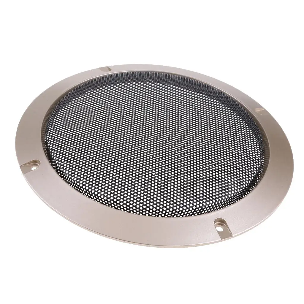 6.5Inch Replacement Round Speaker Protective Mesh Cover Case With 4 Pcs Screws Gold