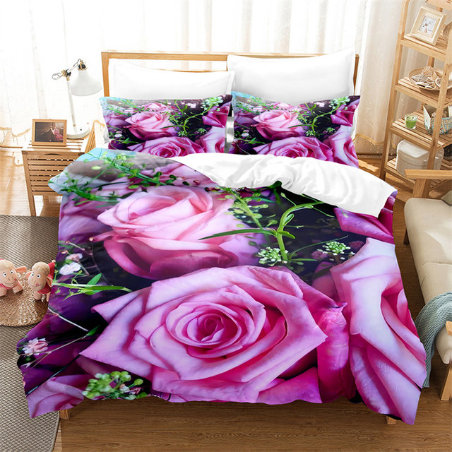 100% Microfiber 2024 4PCS Bedding Set 3D Bedding Sets Flower