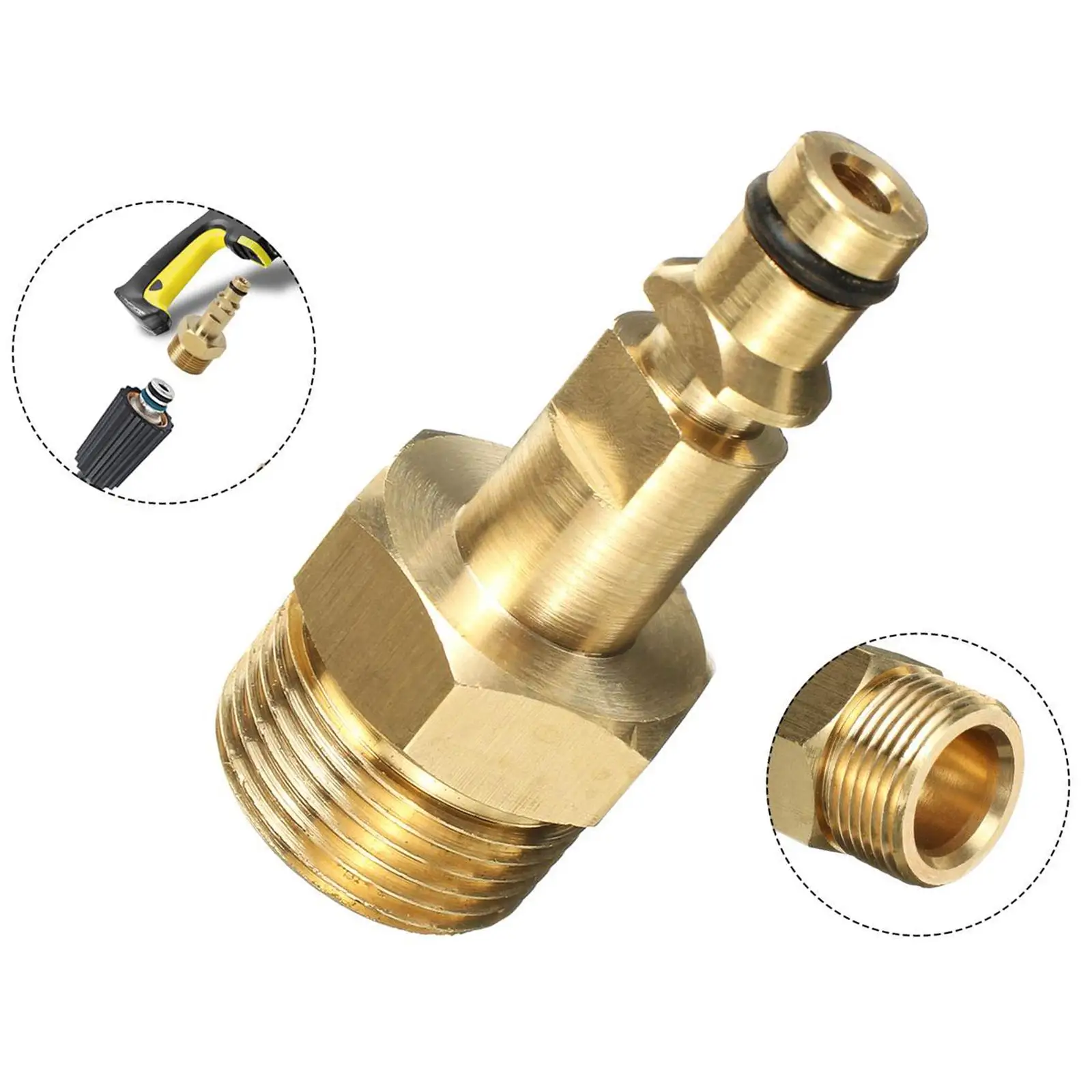 2 Pressure Cleaner Hose Adapter Quick Connector Copper Pressure Washer Adapter for K Replacement Kits Home Garden