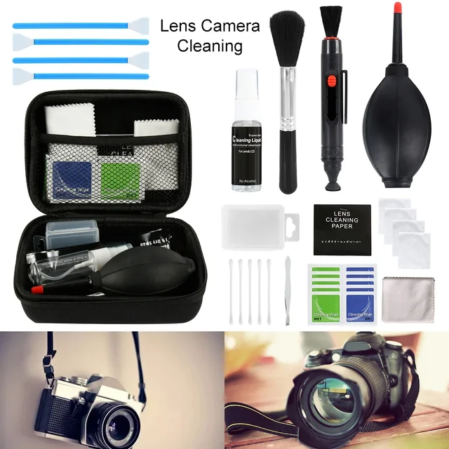 Kit Nettoyage Appareil Photo 43 Pièces - Souffleur, Stylo, Pinceaux, Chiffons... - Pour Objectifs Et Capteurs