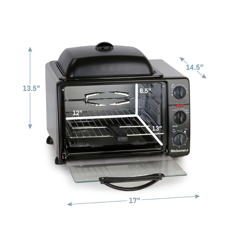 Title 3, 6 Slice Toaster Oven Broiler with Rotisserie Gr...