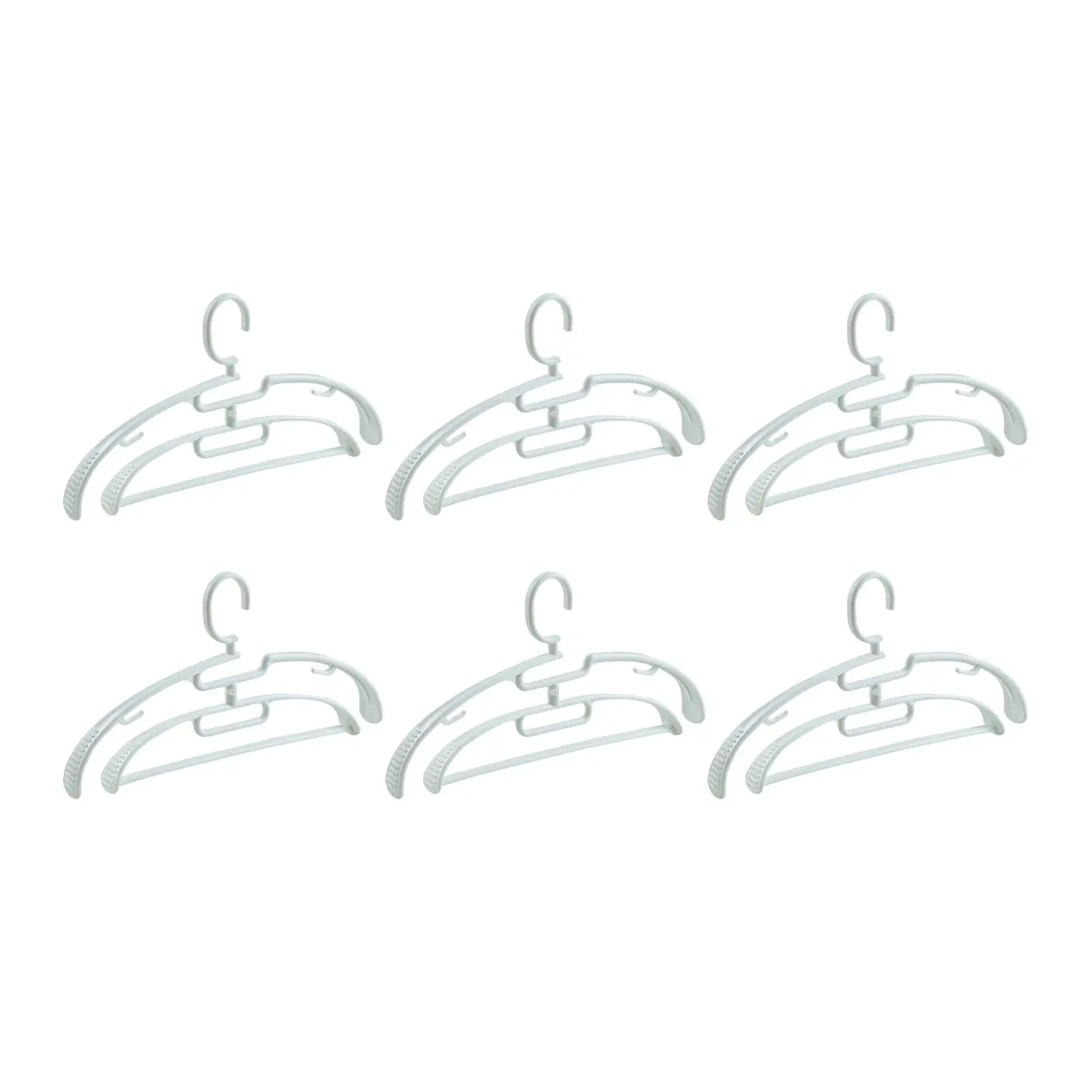 6 Pieces PP Hanger Organizer, Multi-Functional Double-Layer Hanger, -Shoulder