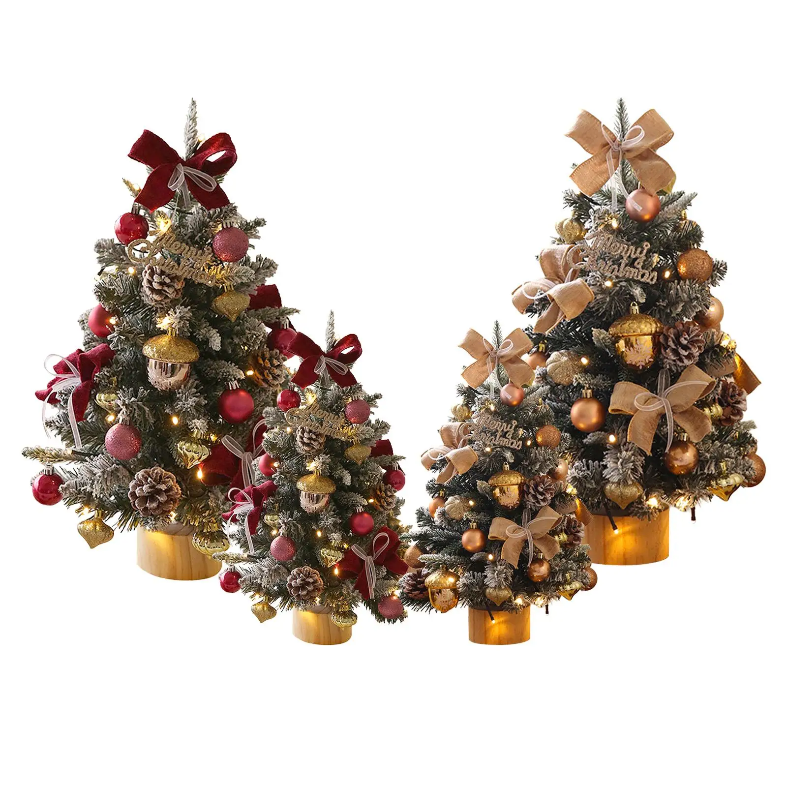 Artificial Christmas Tree with Lights Small Xmas Tree for Living Room Table Holiday Bedroom Fireplace