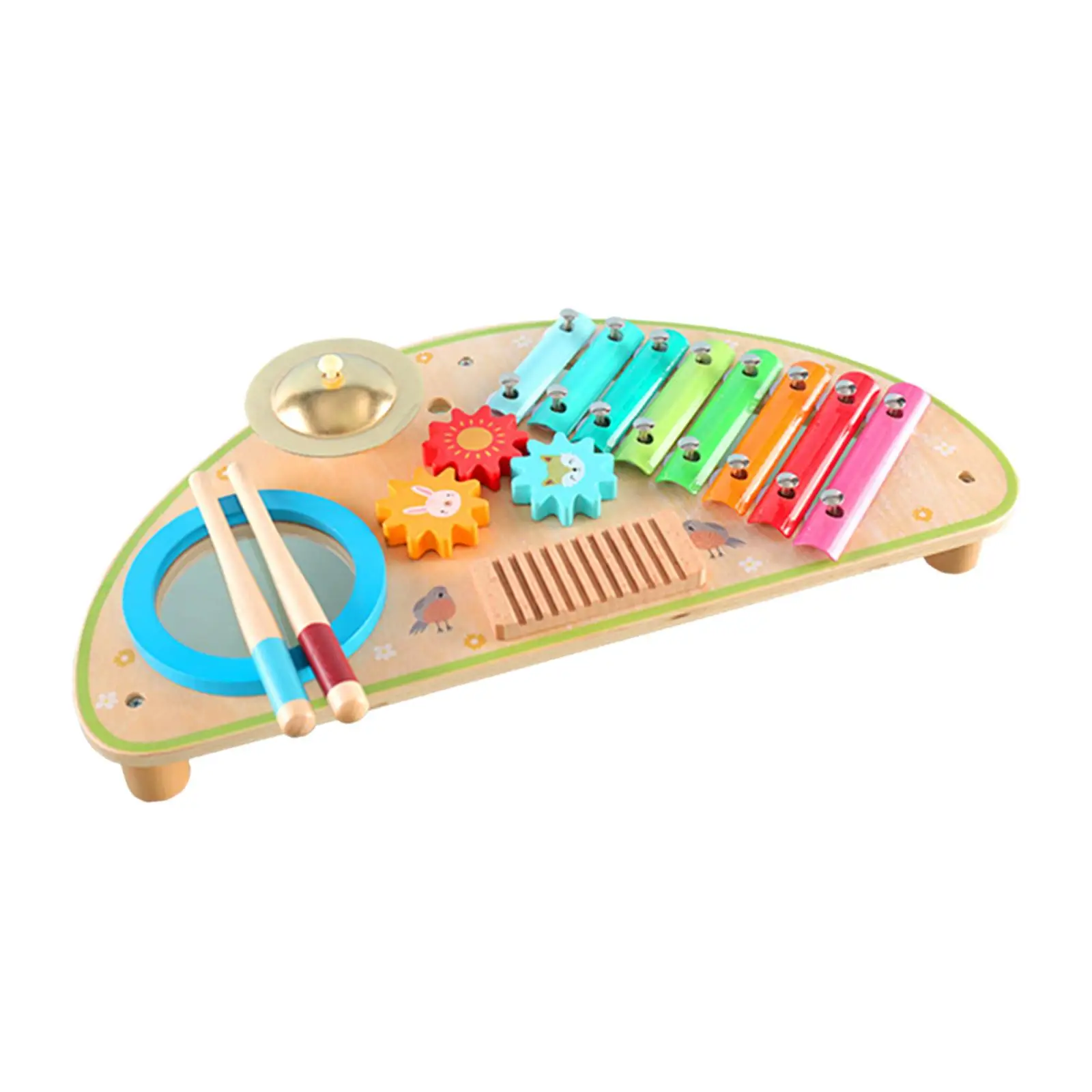 Xylophone Drum Set Multifunction Wooden Percussion Musical Toys for Ages 3 4 5 6 Years Old Toddlers Kids Boy Girl Children