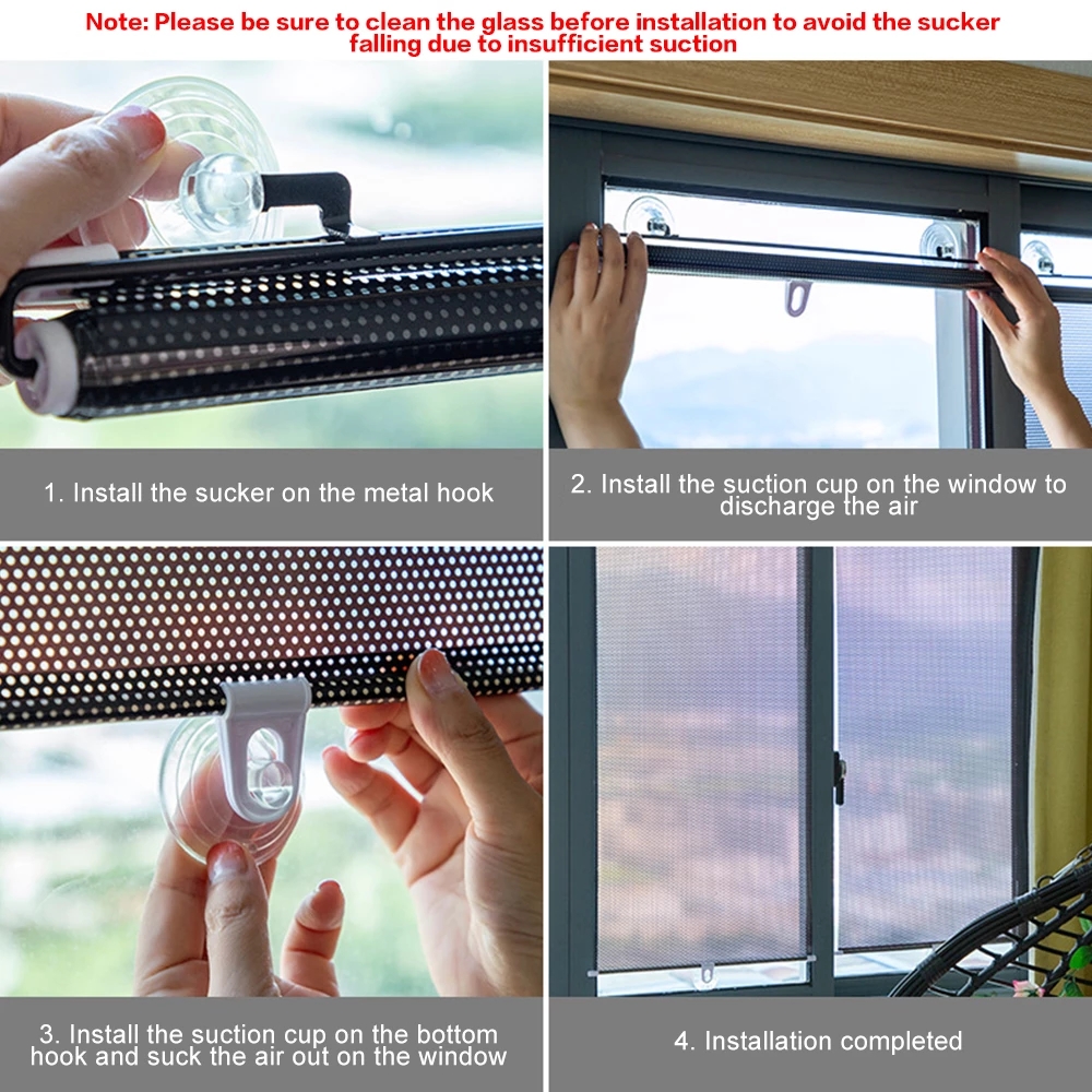Sonnenschutz Roller Visier Verdunkelung vorhang tragbare Verschluss drapieren Auto Windschutz scheiben schutz mit Saugnapf Küche Bürobedarf – Detail 3