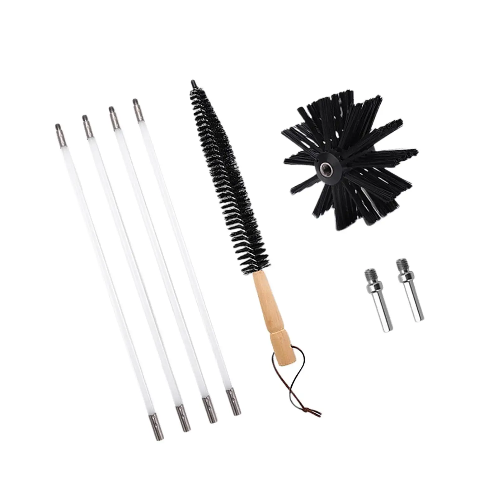 Dry Duct Cleaning Kit Flexible 4 Rods with Brush Head and Dryer Lint Brush, Heat Resistant Nylon Brush Bendable Rods Durable