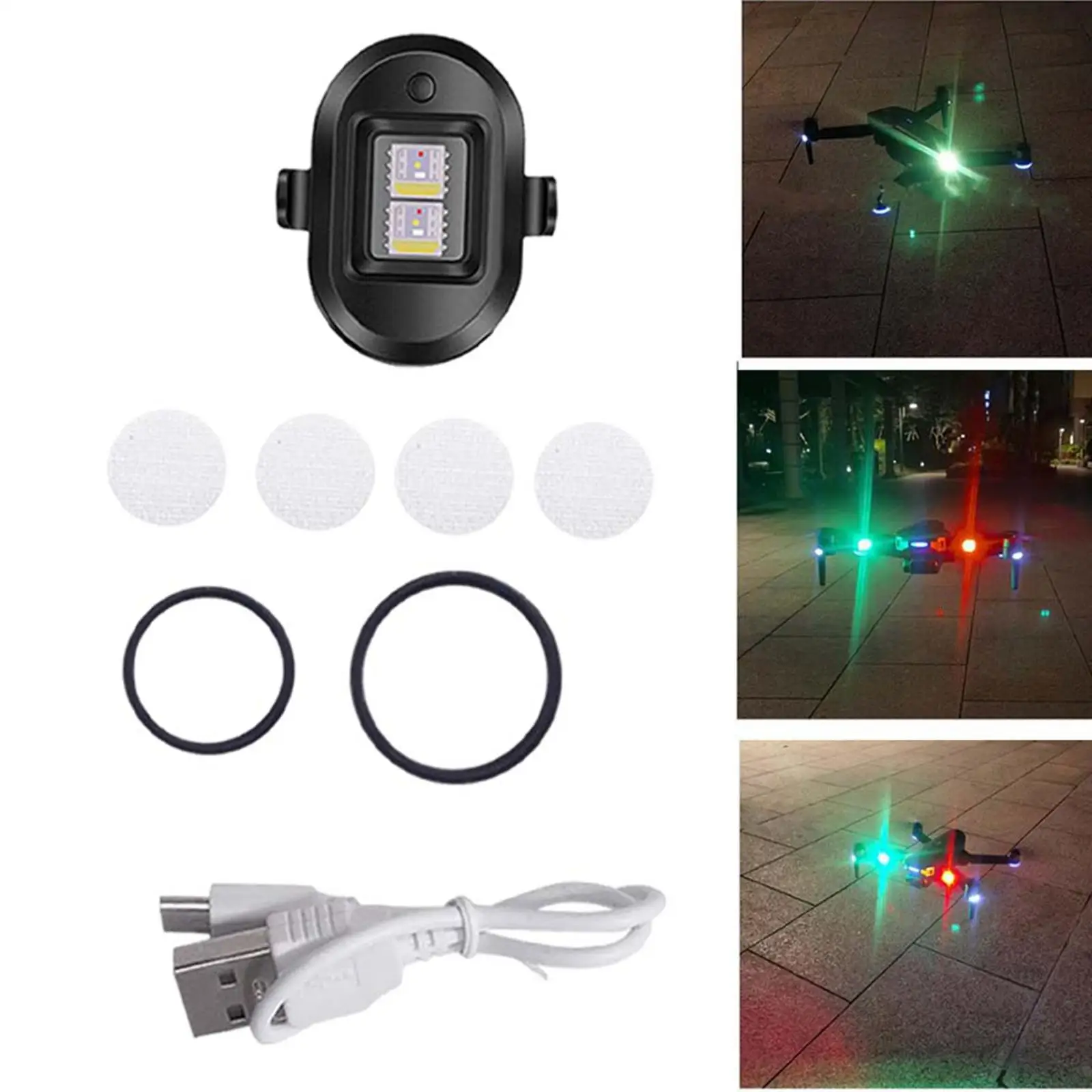 Lightweight Drone Strobe Lights Flash Signal Lamp 7 Colors RGB LED Lights Flash Lamp Anti Collision Light for DJI Mini/ Phantom