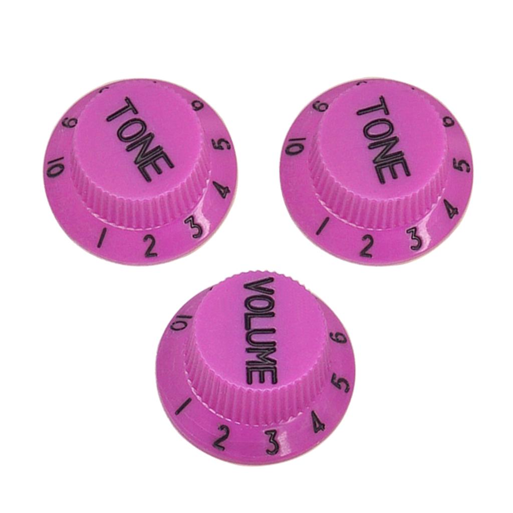 3pcs Bell Style Guitar Speed Knobs 1 Volume&2   for  ST Squier SQ
