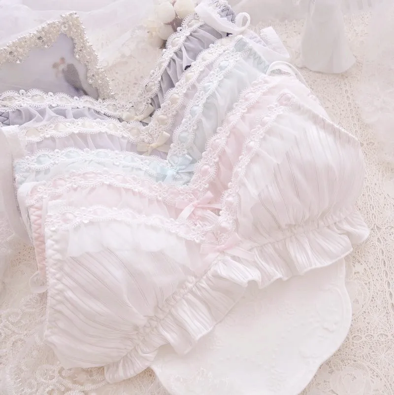 Description Picture 5 of itemKawaii Underwear Comfortable Bra Bikini Set Lolita Girl Cute Bow Bra & Panties Lingerie Set Bras Briefs Women Bra and Panty Set