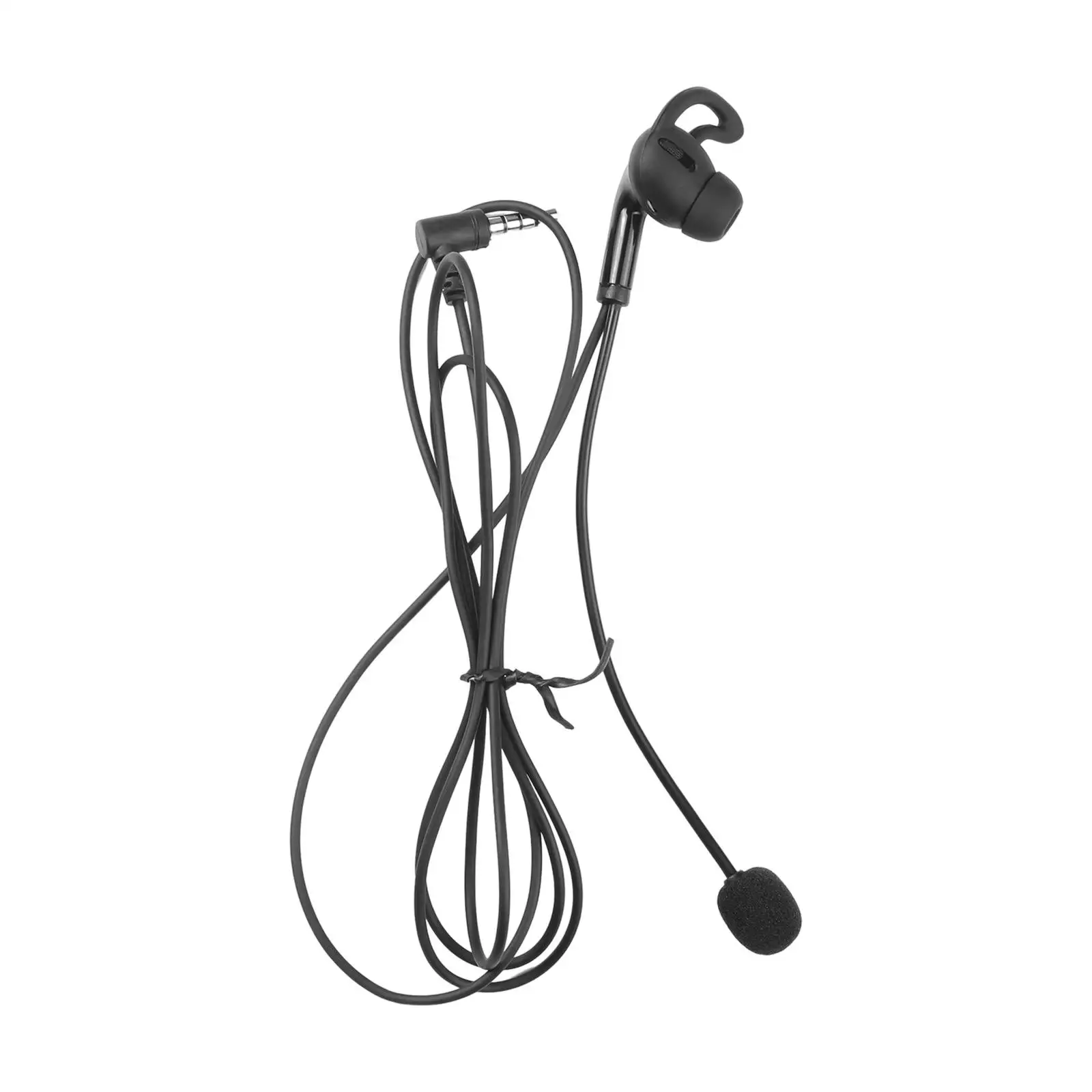 Referee Single Ear Earphone Wired Ear Mic Professional Wired Headphones Remote Portable In-Ear USB Headset for Laptop PC Sports