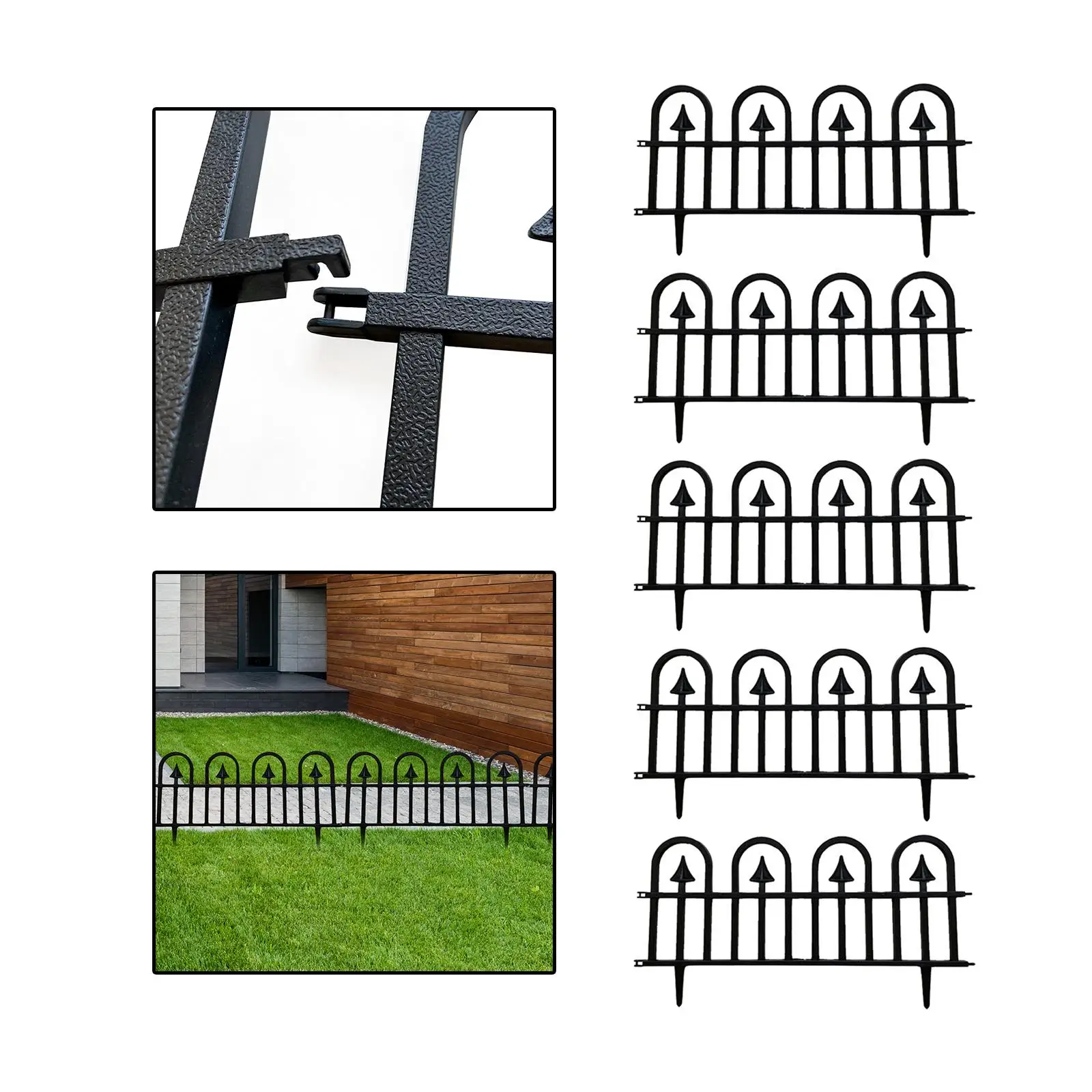 5 Pieces Garden Edging Border Fence Border Garden Fencing Fence Liner for Flower Lawn Edge