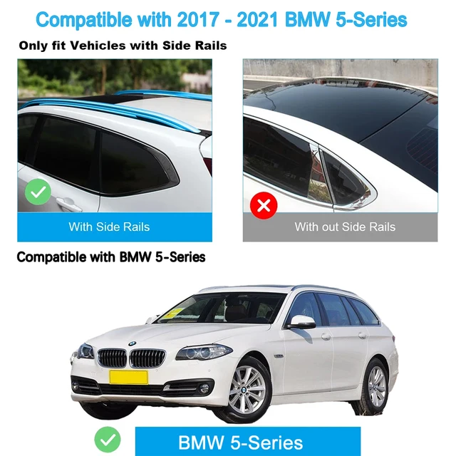  Rails de Toit Voiture Barres Transversales pour BMW 3-Serie  Touring, 5-dr Immobilien 2020 2021 +, Porte-Bagages de Toit  Aluminium,Silver Black
