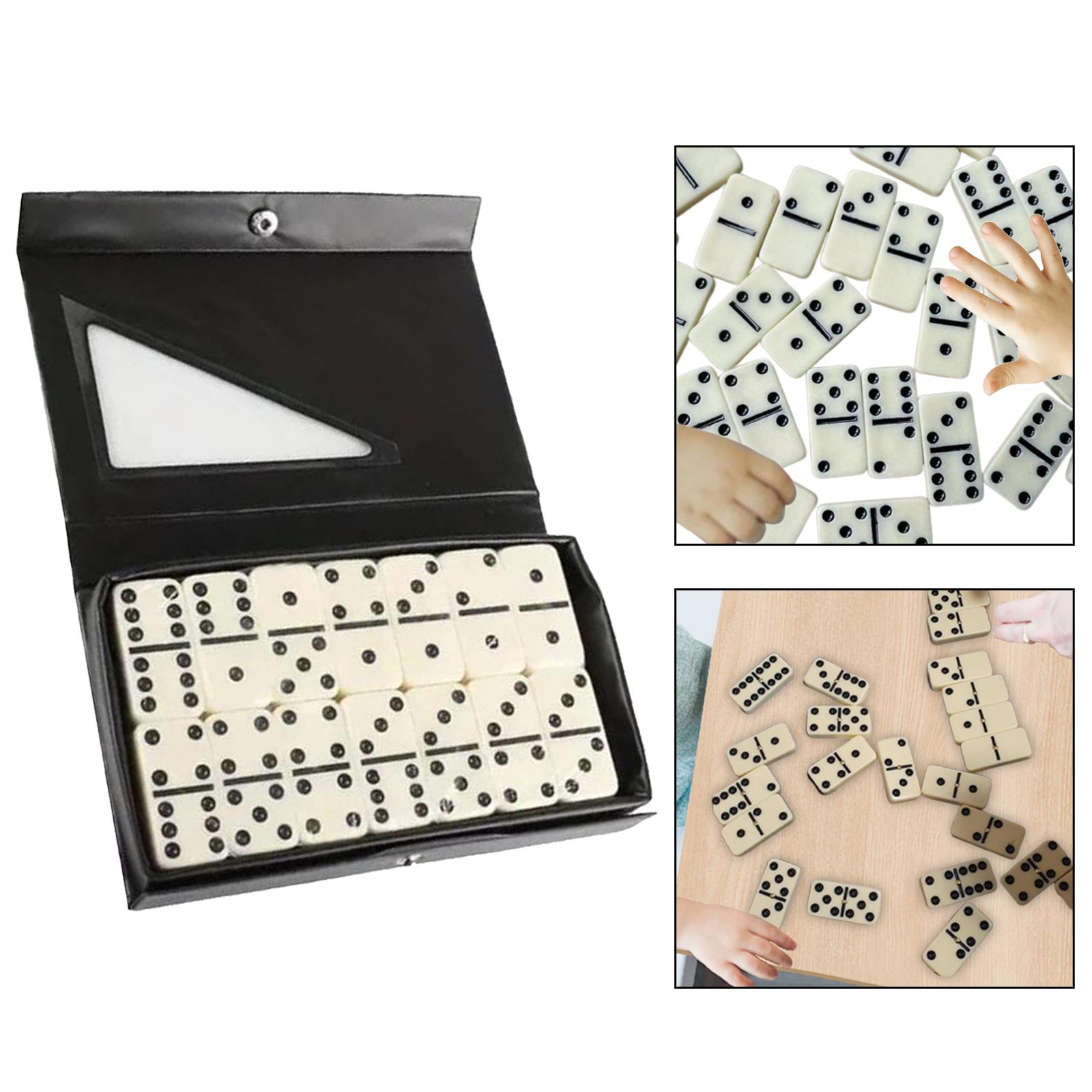 Double Six Domino Set Traditional Adults Kids 28 Dominoes in Portable Case for Holiday Gifts Tourism Party Favors Entertainment