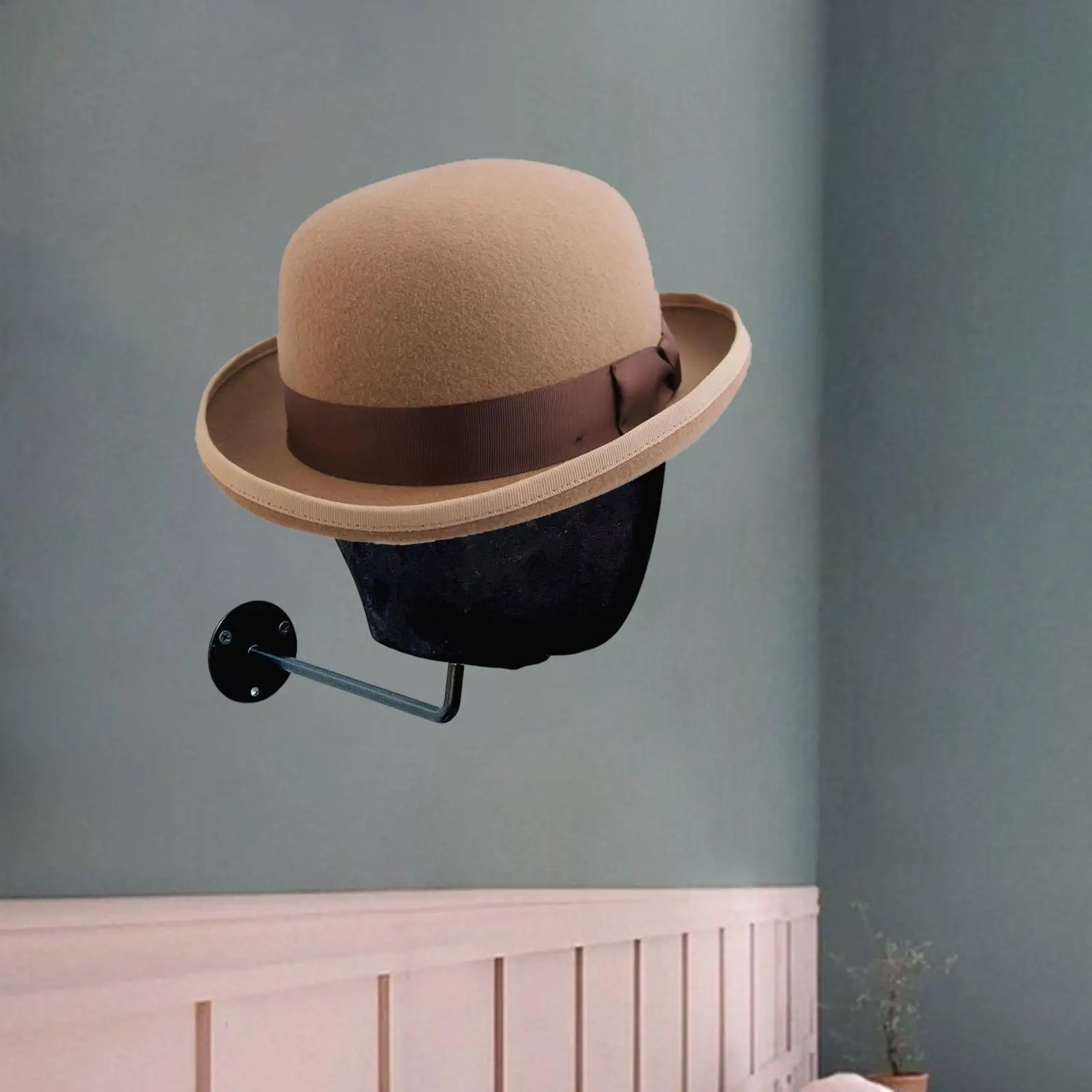 Wall Mounted Multifunctional Mannequin Head Hat Rack Caps Hanger for Door Living Room Entryway Hats