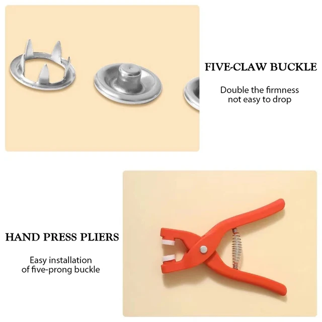 Hand Press Pliers,Heavy Duty Snap Pliers, 9.5mm Eyelet Press Studs Kit  Stainless Steel, Five-Claw Buckle Hand Press Pliers,for D - AliExpress