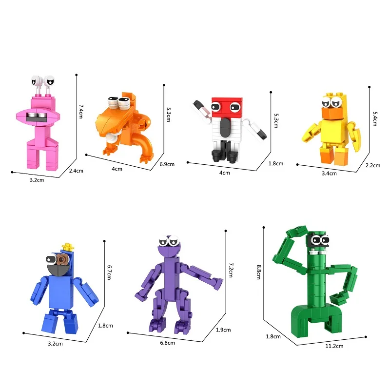 2023new Regenbogen Freunde Spielzeug Ziegel Bausteine montiert Spielzeug Figur Puppe Horror Monster Spiel Charakter Kind Geburtstags geschenk