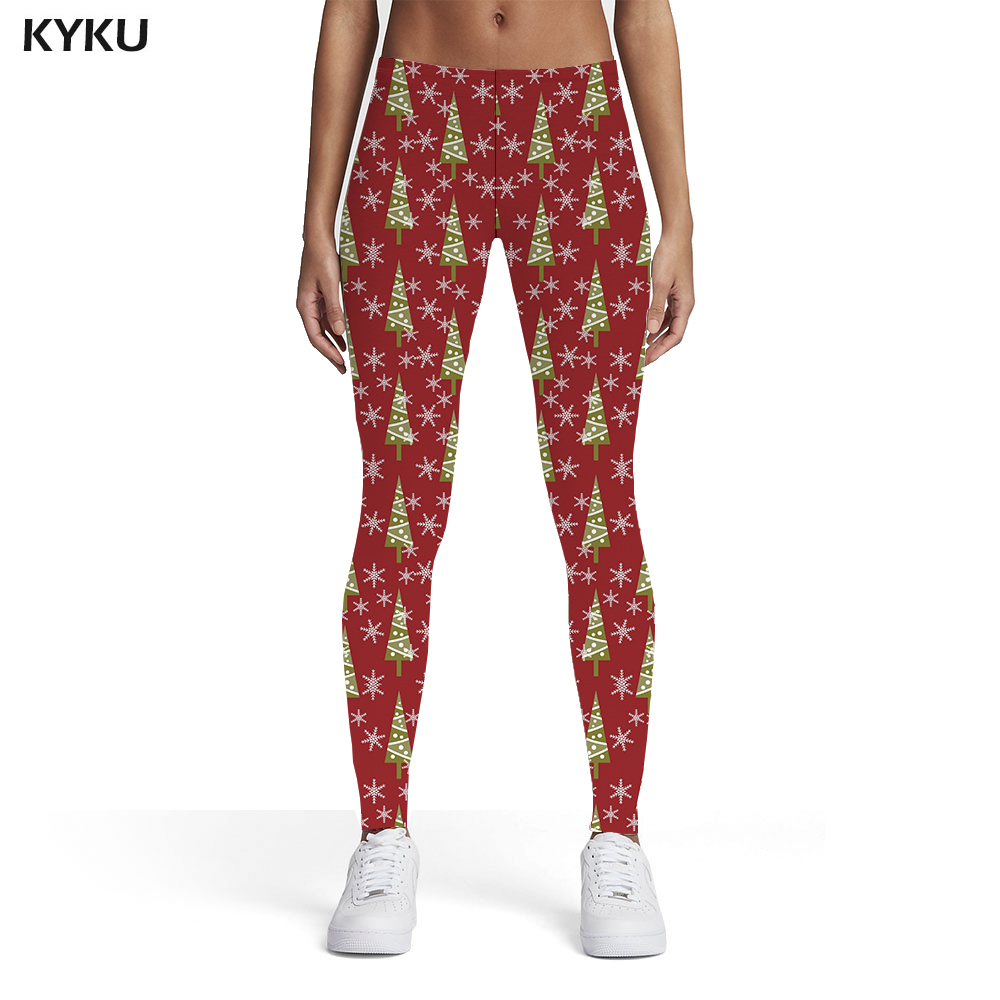 KYKU Christmas Leggings Women New Year 