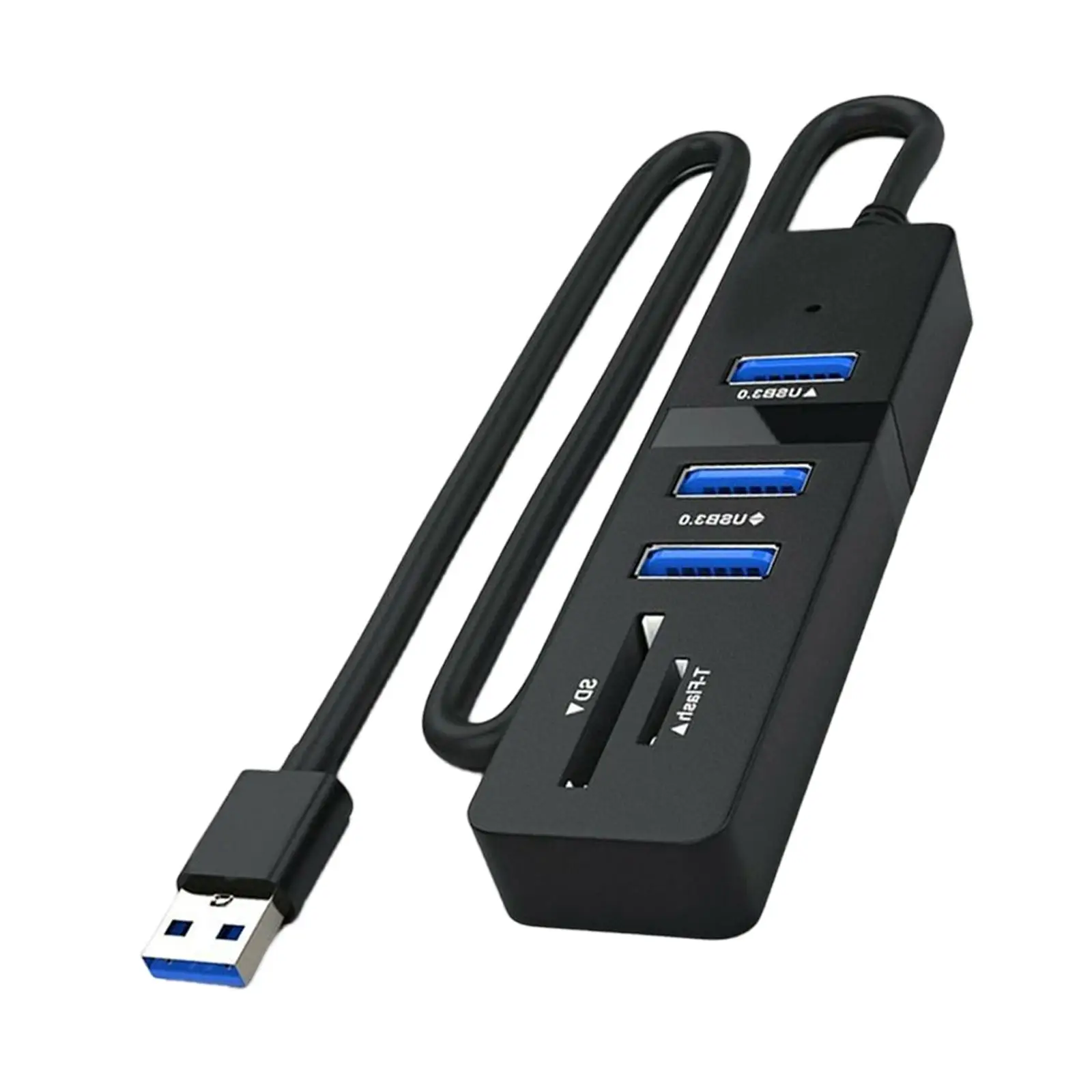 Portable three ports USB 3.0 Hub Easy to Set up Plug and play Multi Splitter TF SD Card Slot Data USB Hub Adapter for Desktop PC