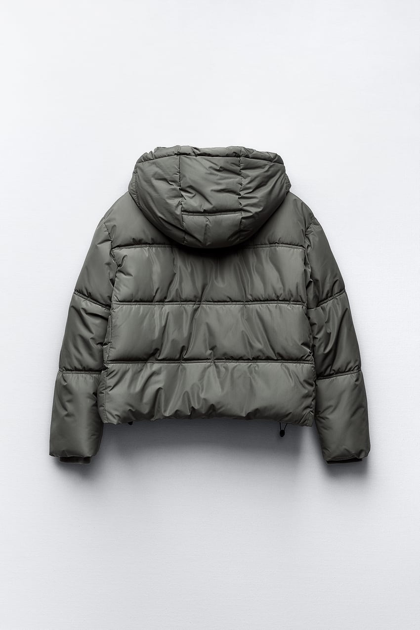 Gesteppte, kurze, dicke Kapuzenjacke für Damen, Winter-Wasser- und Windschutz, verkürzter Anorak, hoher Kragen, lange Ärmel, warmer Mantel_voghion.com