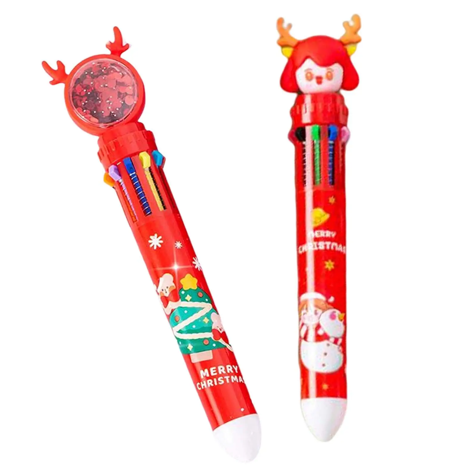10 Colors Ballpoint Pen Retractable Ballpoint Pen 10 in 1 Multicolor Shuttle Pen 0.5mm for School Office Supplies Children Gift