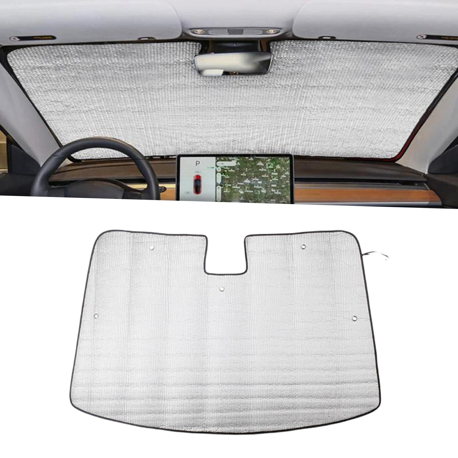 Car Windshield Sunshade Sun Visor Foldable Silver Protection Shield Cover Fit for Tesla Model 3 17-19 Auto Parts Car Supplies