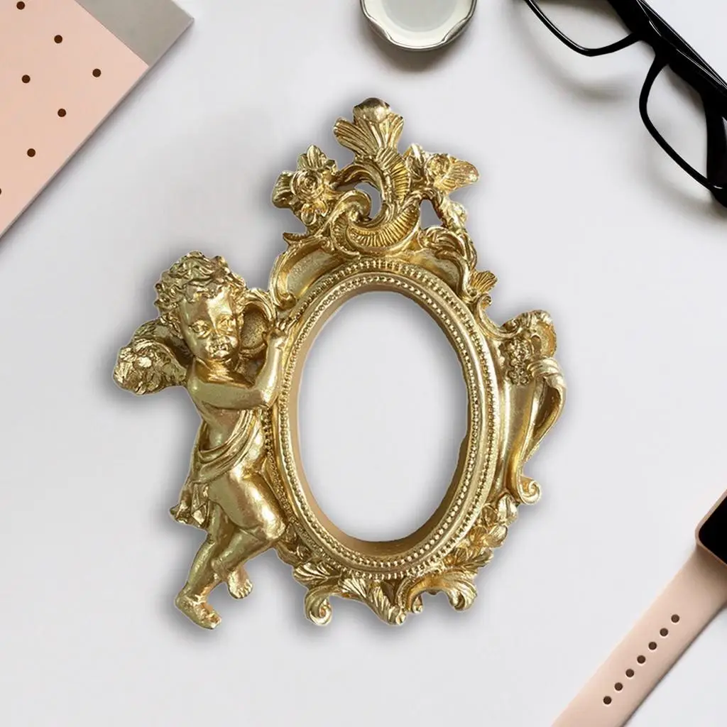 Golden Photo Frame Mini Resin Jewelry Display Ins Style Baroque Frames Antique Photography Photo Shooting Props Mould