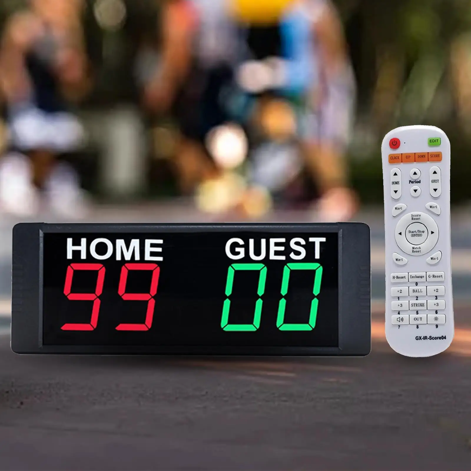 Wall Mounted Electronic Digital Scoreboard Remote Control Score Keeper Counter for Basketball Soccer Badminton Sports Wrestling