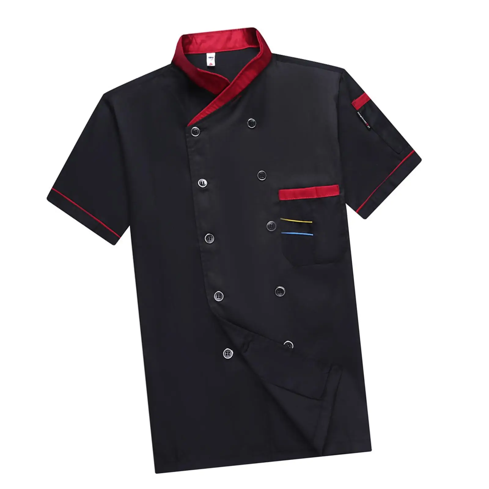 Unisex Chef Uniform Jacket Waiter Waitress Short Sleeve Men Women Shirt Breathable Coat Work Wear Clothes for Restaurant Kitchen