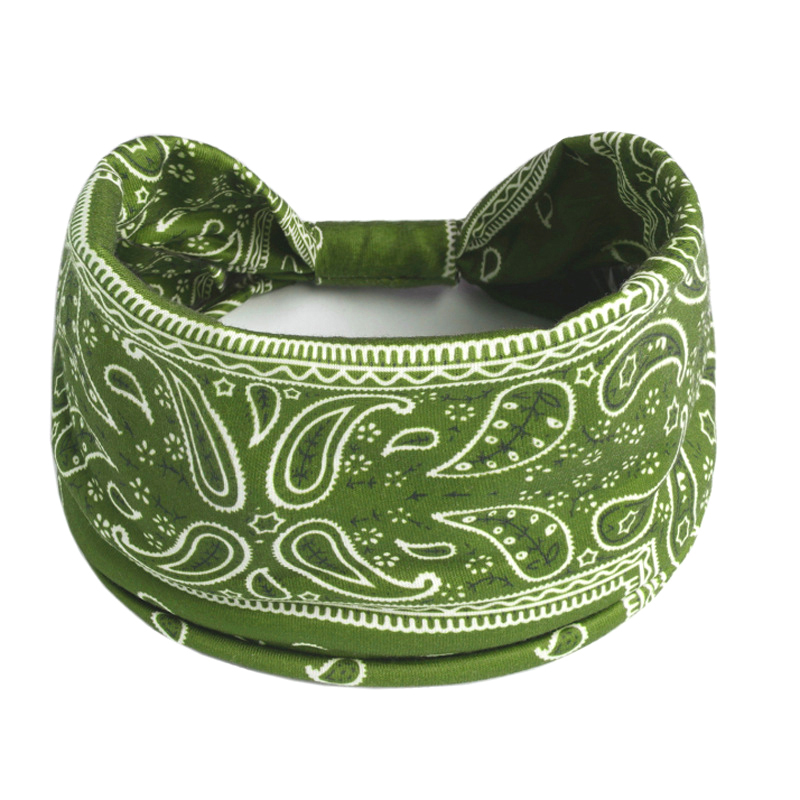 Boho Knoten Turbane Yoga elastische Kopf wickel Frauen Stirnband breite Haar bänder Kopf bedeckung gedruckt Bandanas Mode Haarband Zubehör – Detail 3