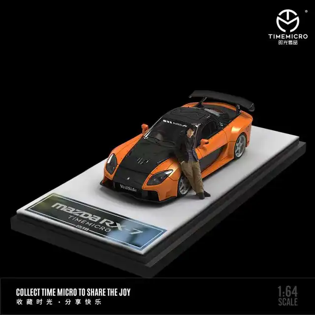 Time Micro 1:64 RX-7 Veilside Fast & Furious Orange Diecast Model Car