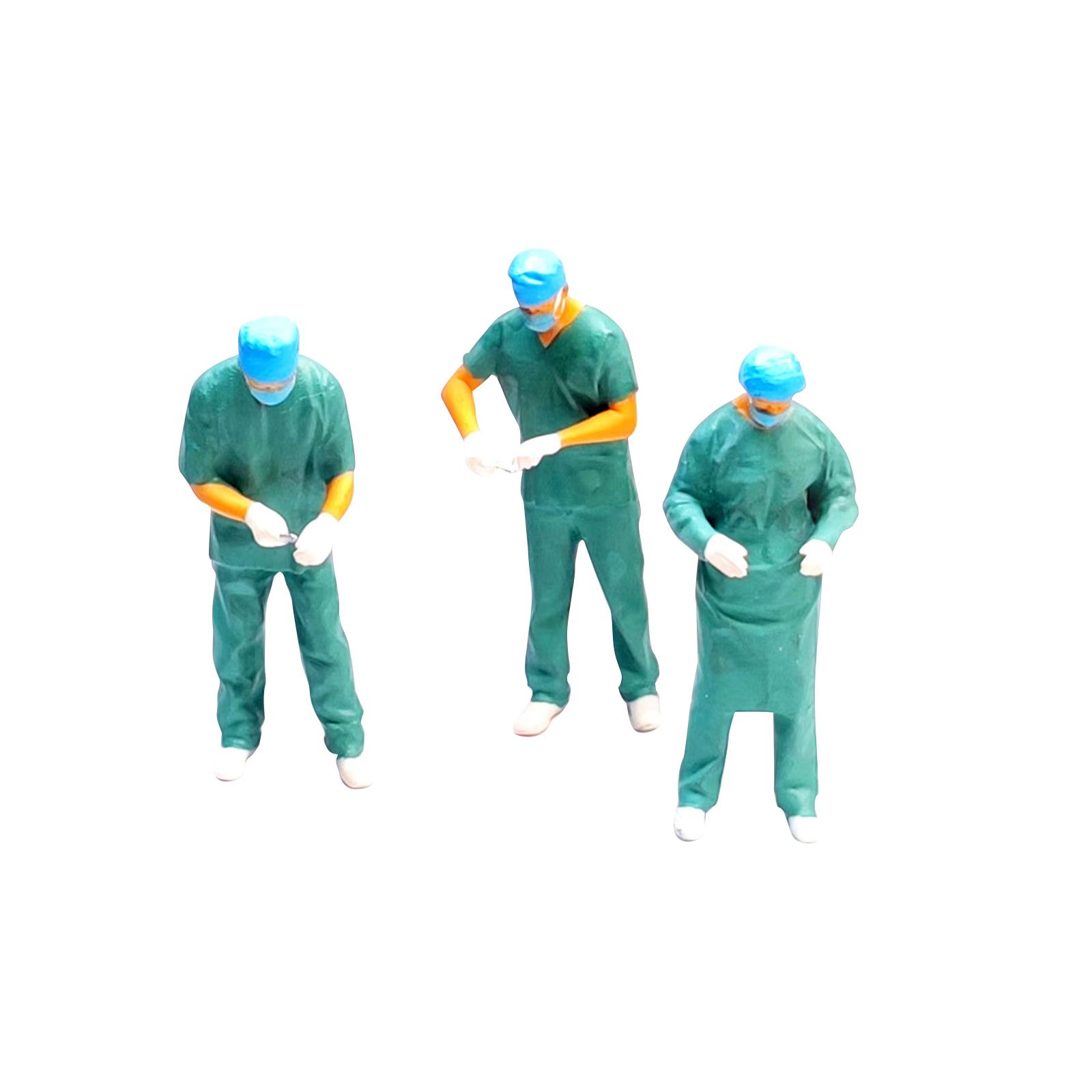 Miniature 1:64 Figures Model Realistic Accessories ,Resin Hand Painted Surgeon Figurine for DIY Projects Layout