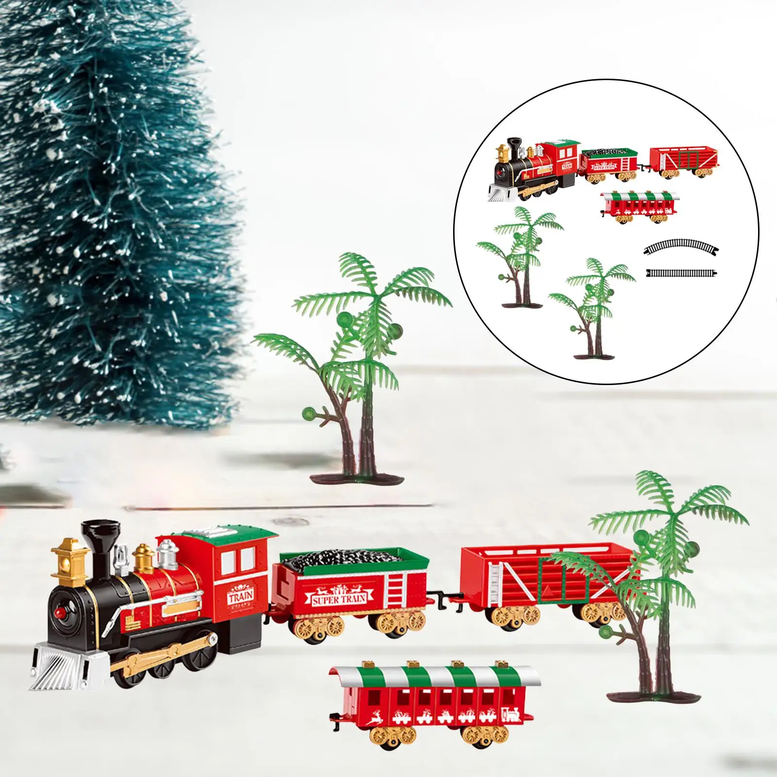 Christmas Electric Train Set Puzzle Toys for Children Kids Holiday Gifts