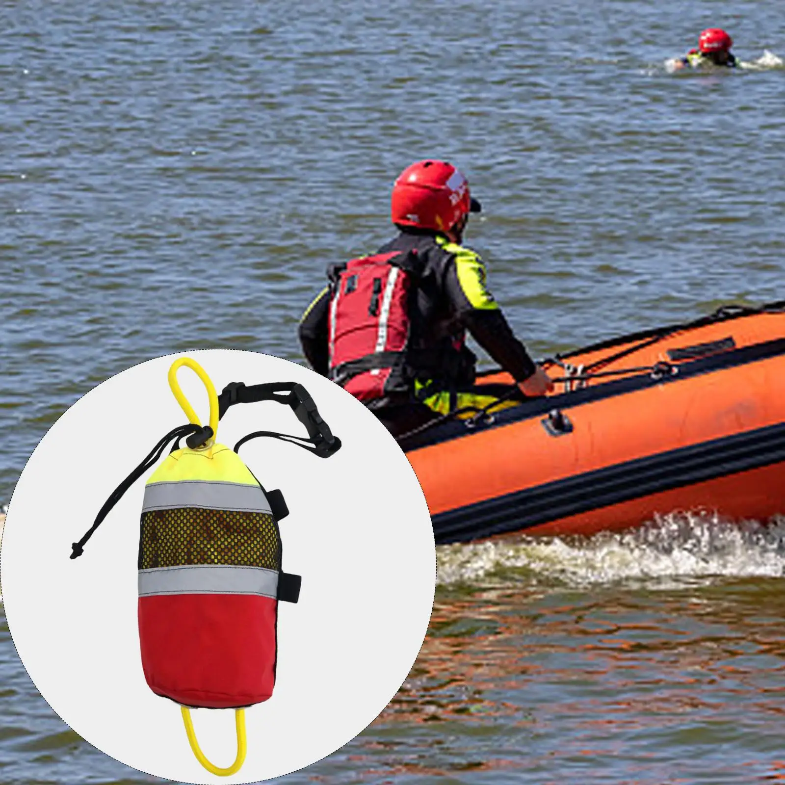 Portable Throw Bags for, Flotation Device 16M Reflective Throw Rope for Fishing Kayak Swimming Safety Equipment