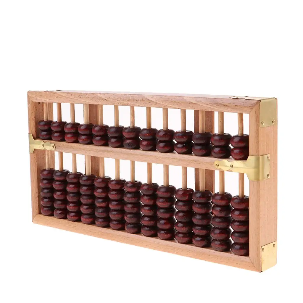 Chinese Wooden  Abacus Arithmetic Calculating  with Wooden Beads for Kids Adults