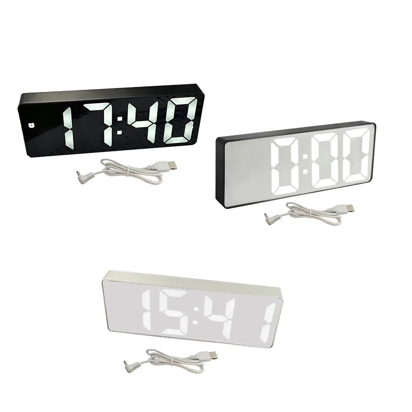 Digital Alarm Clock 12 24H Display 3 Levels Adjustable Brightness Table Desktop Clock for Hall Cafe Bedroom Living Room Office