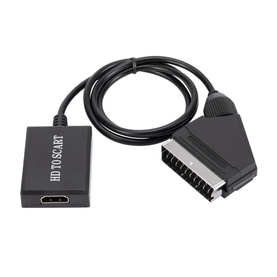 Портативный HDMI-совместимый к SCART кабель конвертер профессиональный  видео аудио адаптер для HD ТВ DVD игр аксессуары HD к SCART | AliExpress