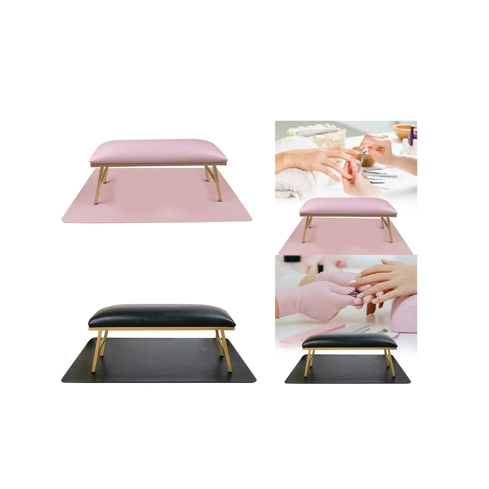 Nail Hand Pillow and Table Mat Set Nail Art Cushion Mat Set Accessories, Non Slip Wrist Arm Pad, Nail Hand Rest for Salon